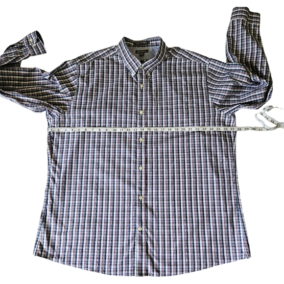 Eddie Bauer Long Sleeve Button Down Shirt Wrinkle Free Men's Size 2XL Plaid - Picture 9 of 10